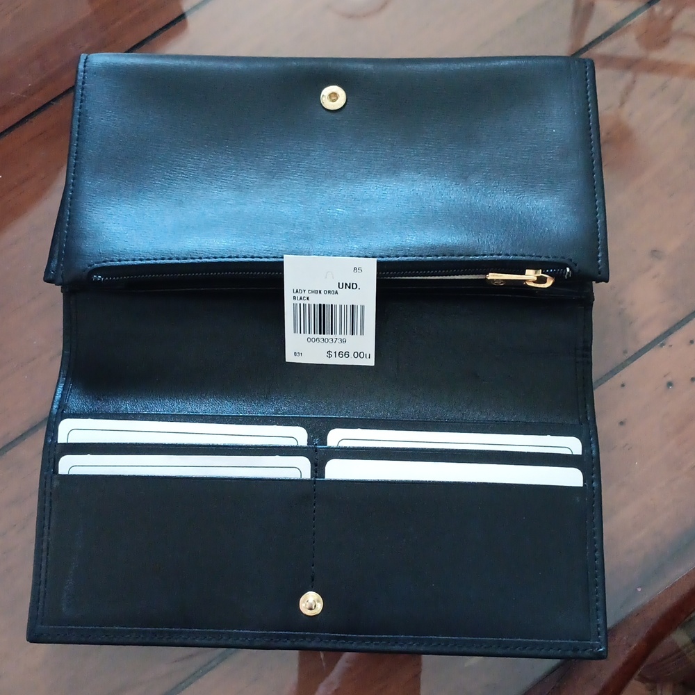 Longchamp Black Wallet with Gold Accent, Slight Scuffing, see Photos - Picture 3 of 7